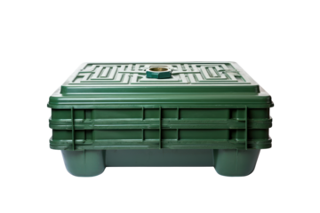 A durable and long-lasting septic tank that can withstand harsh weather conditions, isolated on white background