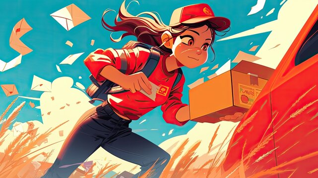 Celebrate National Postal Worker Day with a cartoon-style image of postal workers diligently performing their duties.