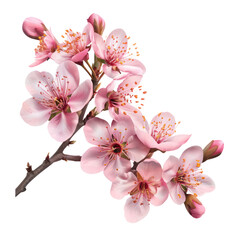 a cherry flower branch cut out transparent background