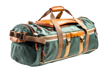 A durable and functional duffel bag perfect for travel, photographed on a white background with an emphasis on adventure and exploration.