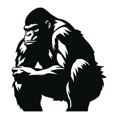 King Kong Silhouette  isolated on white background. Vector illustration