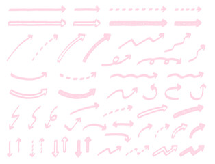 シンプルでかわいい手描き矢印マーカーセット