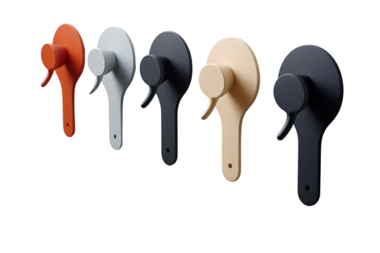 A collection of space-saving wall hooks that maximize storage without compromising style, presented on a white background.