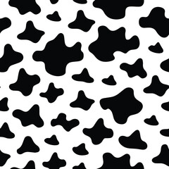 Cow print seamless pattern vector. Cow skin texture vector illustration.
