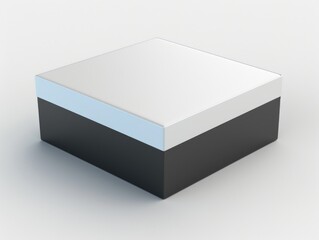 Naklejka premium Three-Dimensional Black and White Software Product Box with Blue Accents