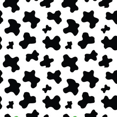 Cow print seamless pattern vector. Cow skin texture vector illustration.
