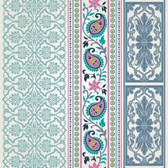 wedding card design, traditional paisley floral pattern , royal India	