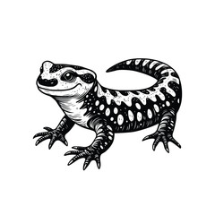 hand drawn Illustration of Gecko . vintage engraving gecko vector illustration isolated on white background