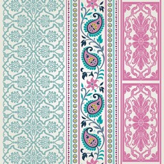 wedding card design, traditional paisley floral pattern , royal India	