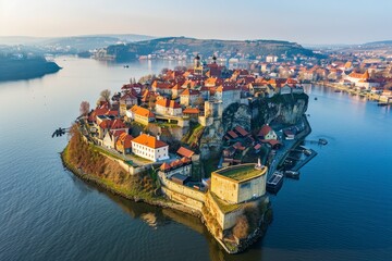 A Tranquil Morning View of the Fortress City of &Scaron;ibenik on the Croatian Coast