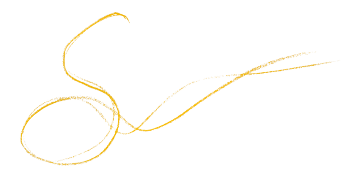 Yellow pencil strokes in simple style, isolated on transparent background.