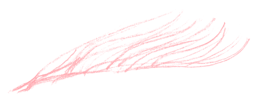 Pink pencil strokes in simple style, isolated on transparent background.