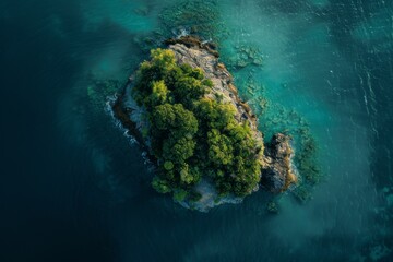 A Verdant Oasis in the Deep Blue: An Aerial Perspective of a Tropical Island