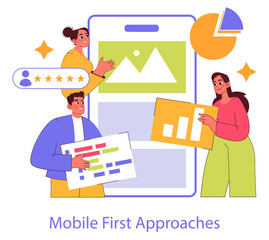 Digital Strategy. Flat Vector Illustration