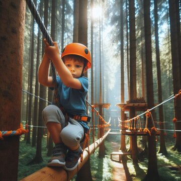 A baby is playing an trying to climbing on the rows