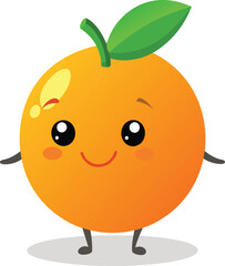 Fototapeta premium Adorable cartoon orange beams with a cheerful smile. 