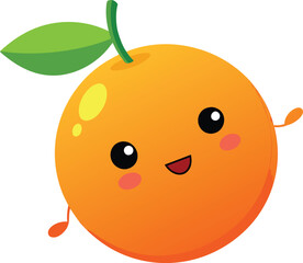 Fototapeta premium Adorable cartoon orange beams with a cheerful smile. 