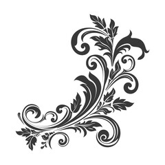 Ornate floral design with intricate swirls and leaves