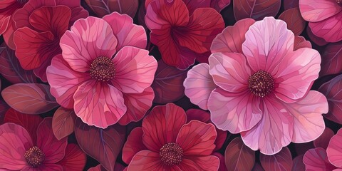 Obraz premium Vibrant Pink Flowers in Full Bloom