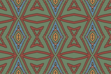 Ethnic ikat design Aztec tribal african art. Seamless pattern in tribal, folk embroidery, and Mexican style. Geometric ornament. Design for print fabric carpet