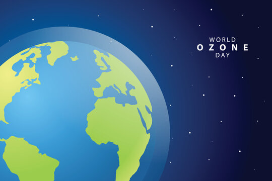 Earth globe background for world ozone day. EPS Vector File
