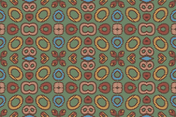 Ethnic ikat design Aztec tribal african art. Seamless pattern in tribal, folk embroidery, and Mexican style. Geometric ornament. Design for print fabric carpet