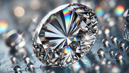 Fototapeta premium Sparkling Diamond Gemstone Macro Photography.