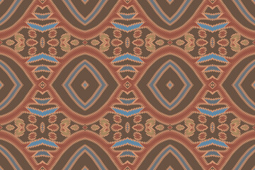 Ethnic ikat design Aztec tribal african art. Seamless pattern in tribal, folk embroidery, and Mexican style. Geometric ornament. Design for print fabric carpet