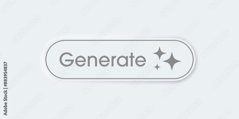Aufkleber Generate AI button. Buttons with Generate AI symbols. Flat design style for Apps, Websites, Interfaces, and mobile apps. Artificial intelligence technology. Vector illustration.