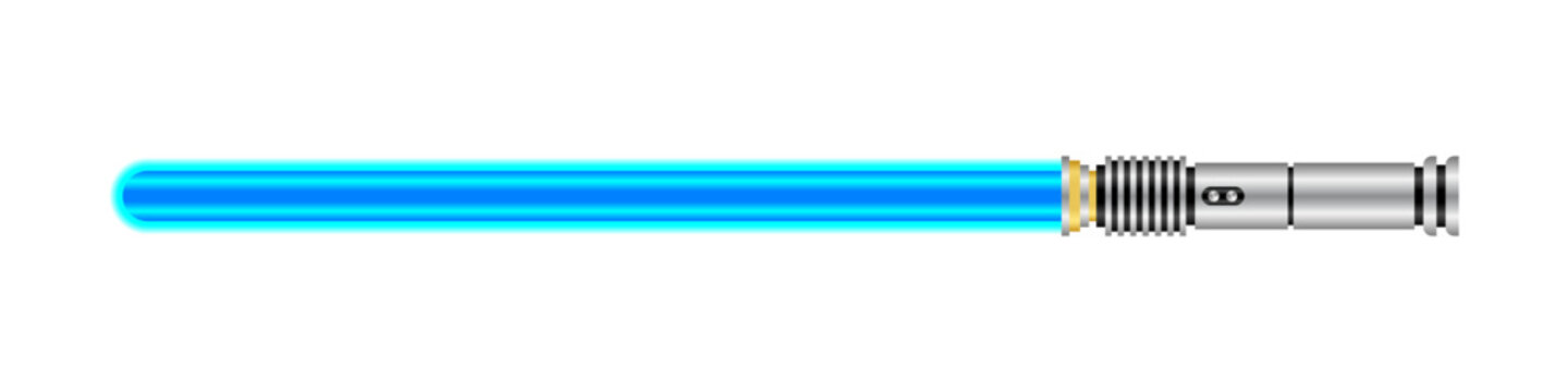 Light blade. Space melee weapon. Blue glow illustration