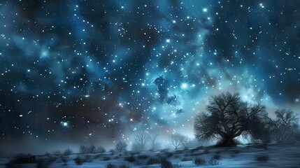 Starry night sky with a touch of whimsy, great for dreamy and imaginative projects. 