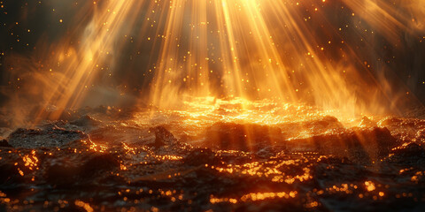 放射状に広がる金色の光