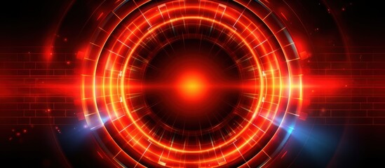 Obraz premium Abstract Red and Orange Glowing Circle with Light Effects