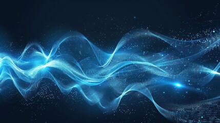Abstract Blue Wave Background