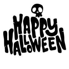 Happy Halloween title lettering. Typography design illustration. Vector logo for poster or party invitation