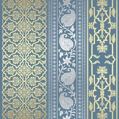 wedding card design, traditional paisley floral pattern , royal India	