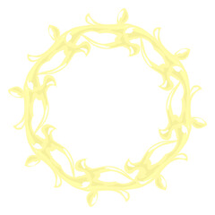 ゴールド植物モチーフリースフレーム⭐︎PNG