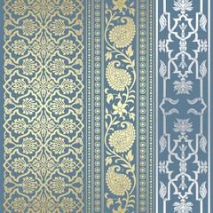 wedding card design, traditional paisley floral pattern , royal India	