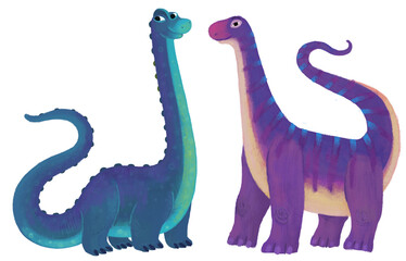 cartoon happy and funny colorful prehistoric dinosaur dino argentinosaurus isolated illustration for children