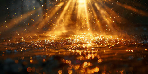 放射状に広がる金色の光