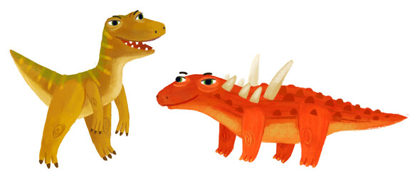 cartoon happy and funny colorful prehistoric dinosaur dino sauropelta isolated illustration for children