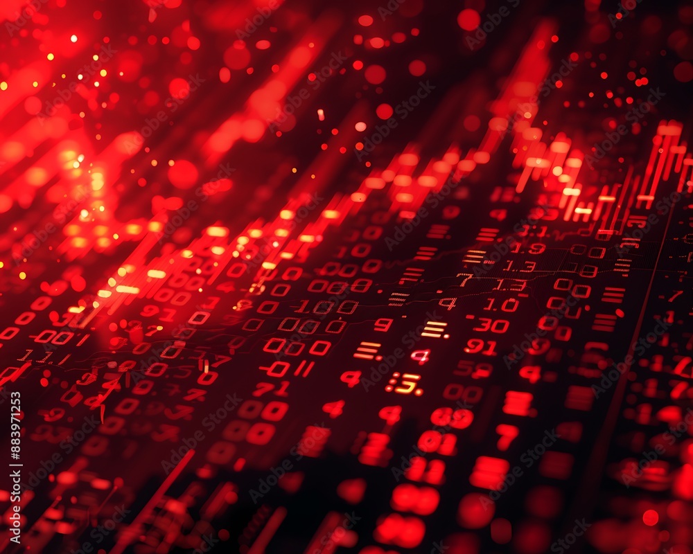 Aufkleber abstract red data visualization