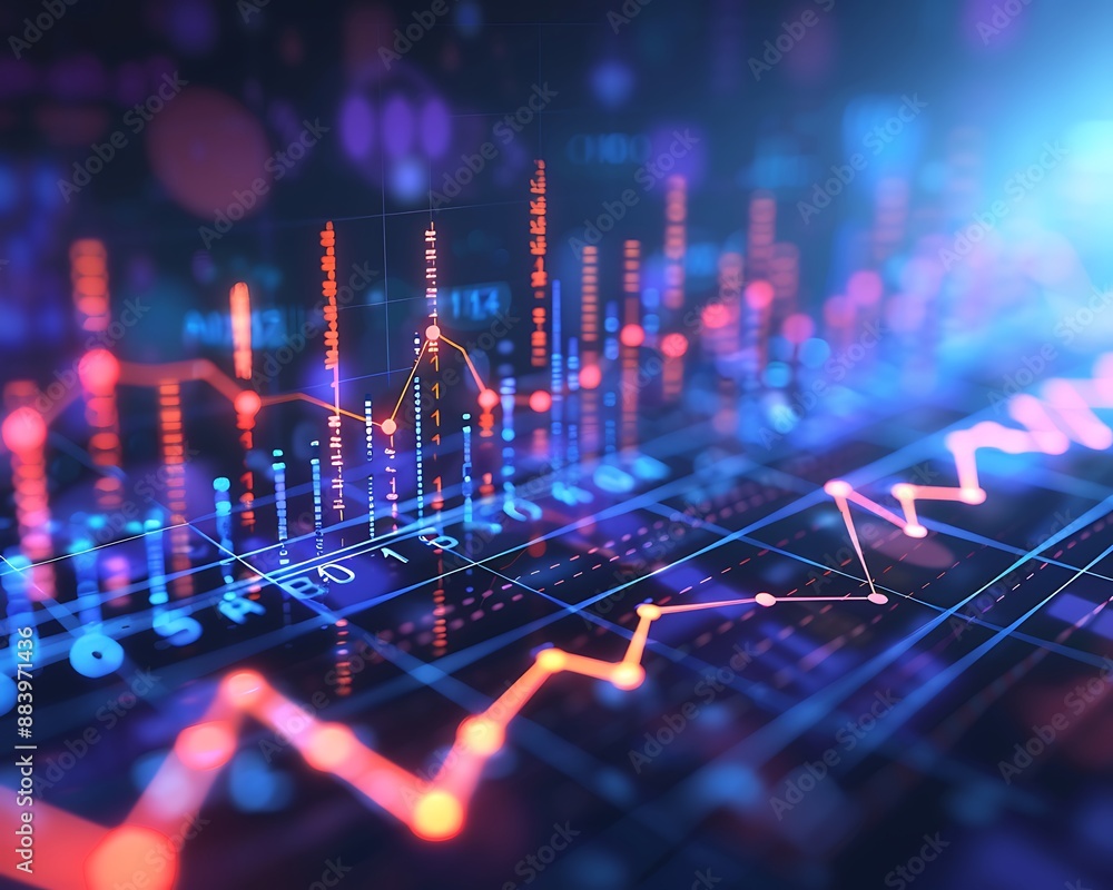 Poster abstract financial data visualization
