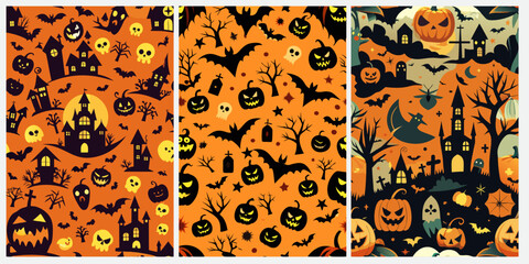 halloween background with pumpkins