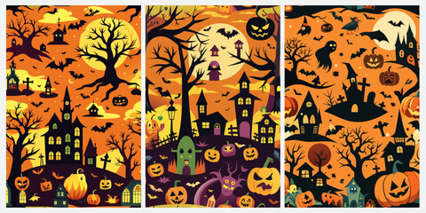 halloween background with pumpkins