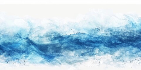 Obraz premium Abstract Mobile and Computer Screen Wallpaper with Fresh and Elegant Watercolor Textures, Blue and White Water Waves, Aqua and Cyan Patterns, Luxurious Background, Decorative Art, Wall Art, 4K HD Wall