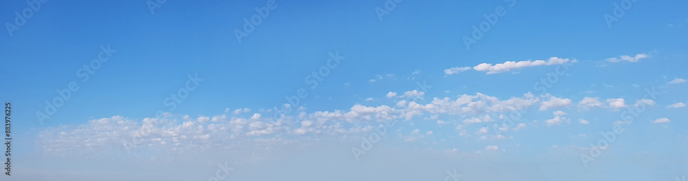 Wall mural blue sky background, white cloud and copy space