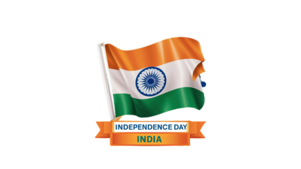 Happy Independence Day, Indian flag with transparent background, Generative ai.
