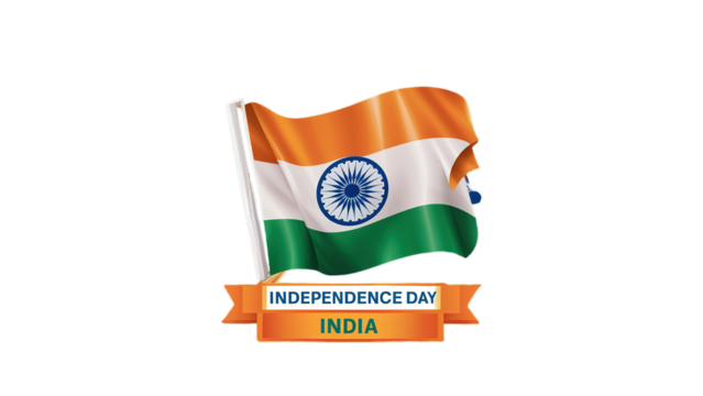 Happy Independence Day, Indian flag with transparent background, Generative ai.