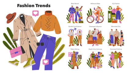 Fashion Trends. Flat Vector Illustration